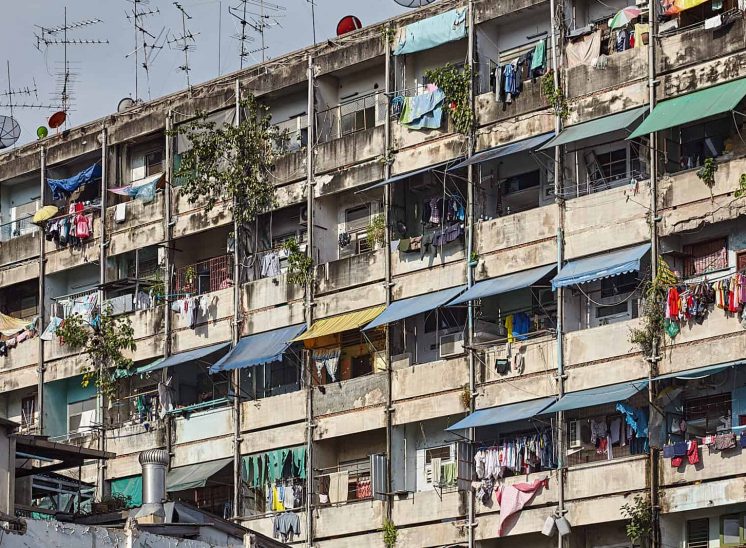 Tailândia, edifícios degradados em Banguecoque