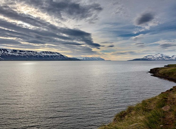 Islândia, pôr do sol num fiorde
