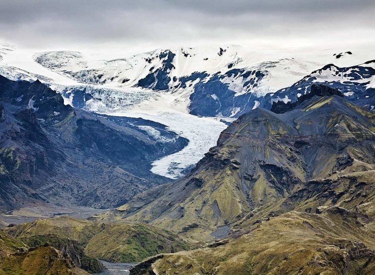 Islândia, glaciar nas montanhas de Þórsmörk