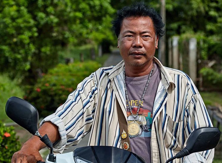Tailândia, motociclista em Ayutthaya